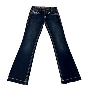 Rock Revival Jeans Womens 27 Dark Blue Sora Wide Leg
